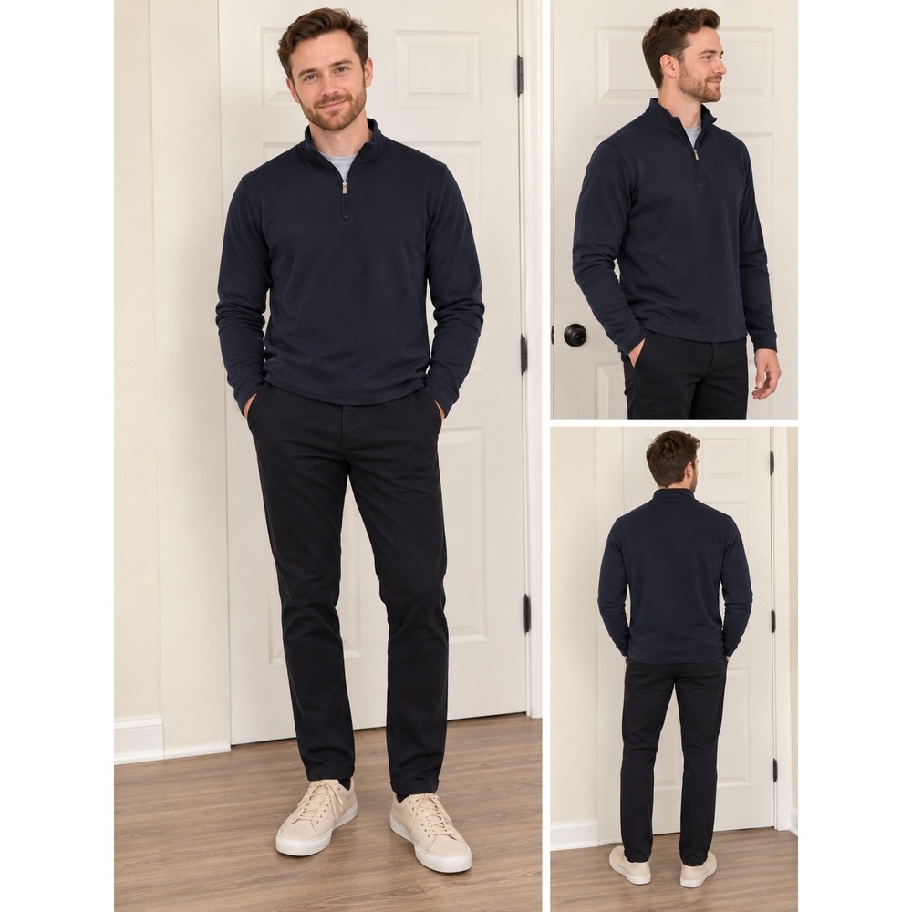 J.Crew Performance Half-Zip Pullover Navy Blue BR832 Mens Small NWT $98